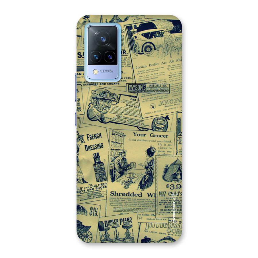 Vintage Newspaper Cutouts Back Case for Vivo V21 5G