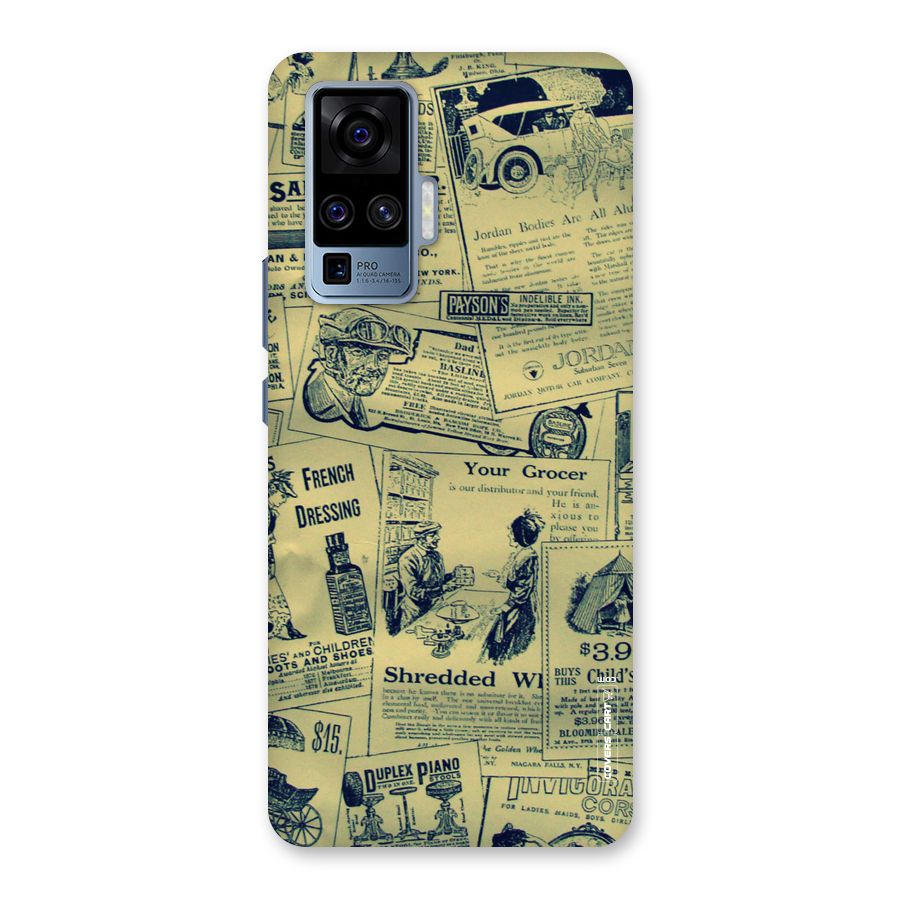 Vintage Newspaper Cutouts Back Case for Vivo X50 Pro