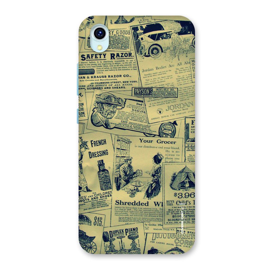 Vintage Newspaper Cutouts Back Case for Vivo Y1s
