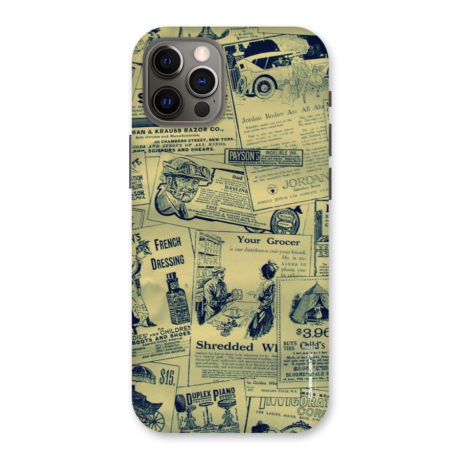 Vintage Newspaper Cutouts Back Case for iPhone 12 Pro