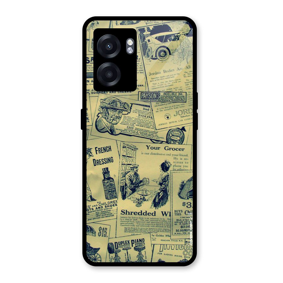 Vintage Newspaper Cutouts Glass Back Case for Realme Narzo 50 5G