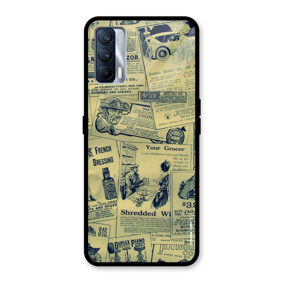 Vintage Newspaper Cutouts Glass Back Case for Realme X7