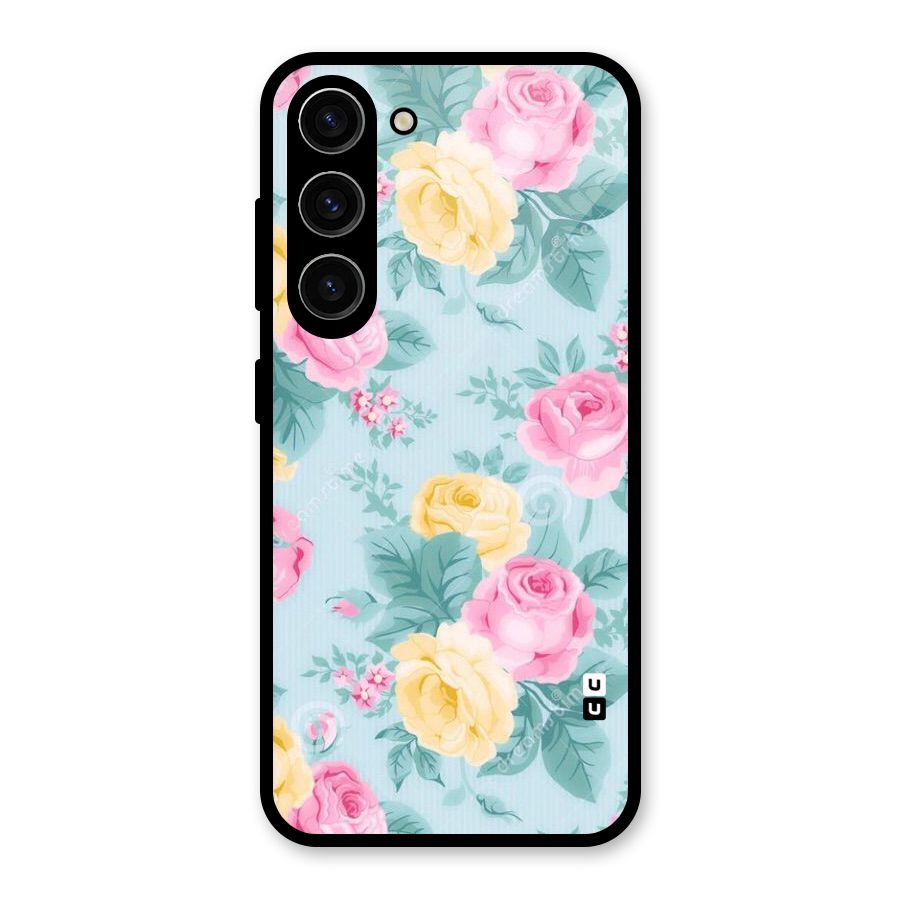 Vintage Pastels Glass Back Case for Galaxy S23