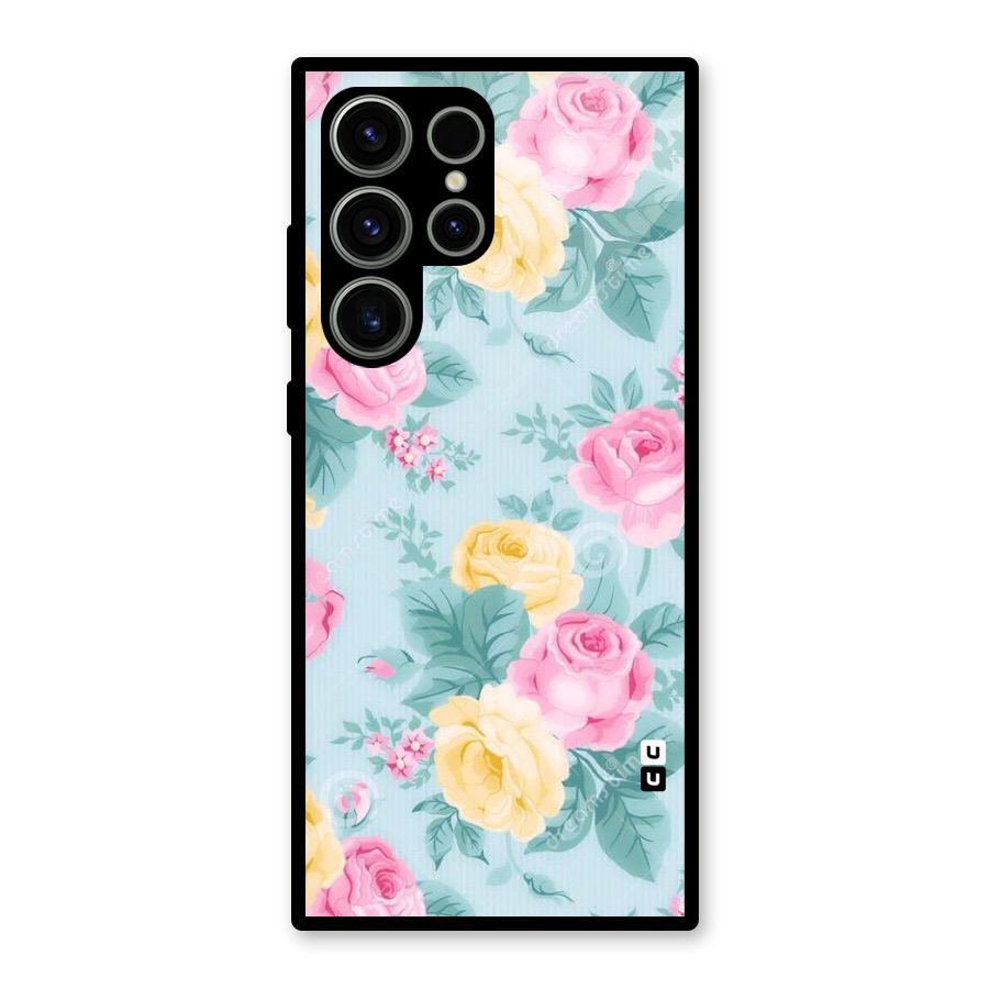 Vintage Pastels Glass Back Case for Galaxy S23 Ultra