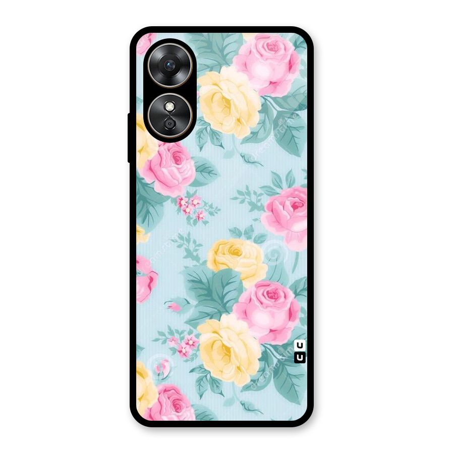 Vintage Pastels Glass Back Case for Oppo A17