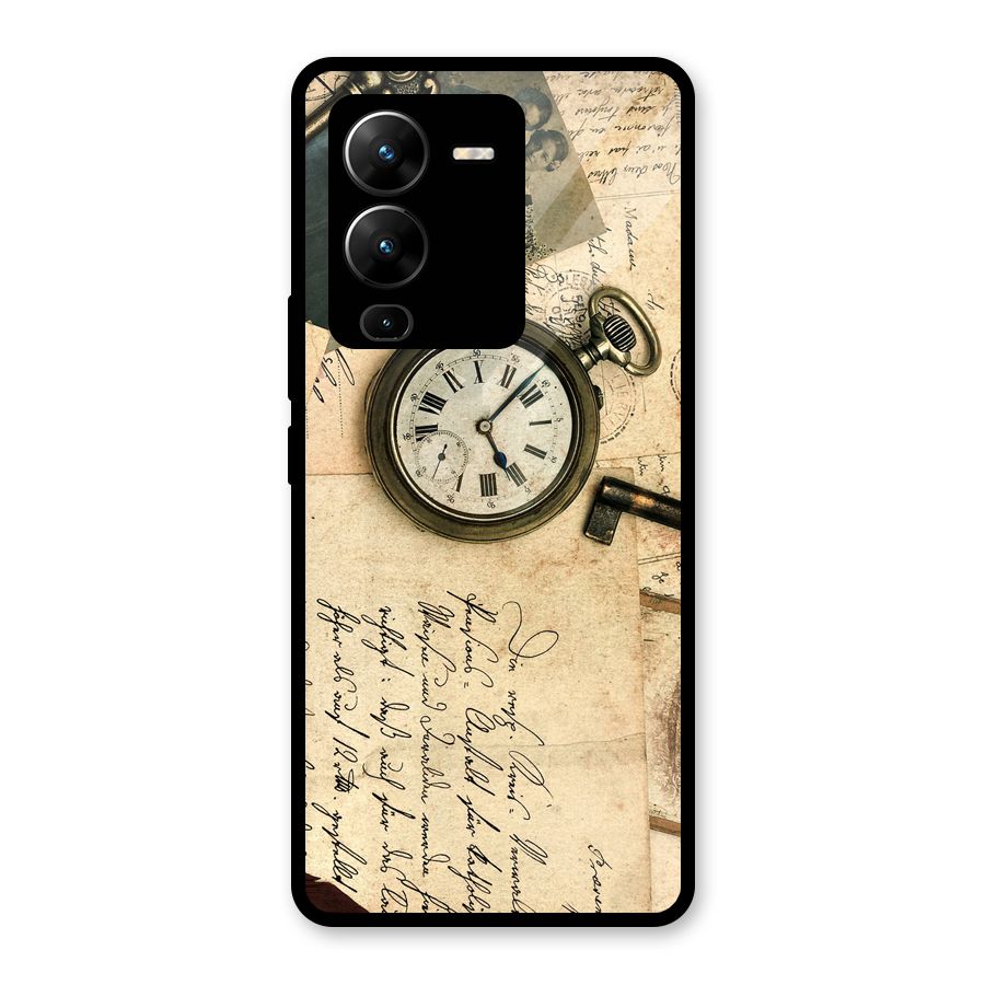 Vintage Post Cards Glass Back Case for Vivo V25 Pro