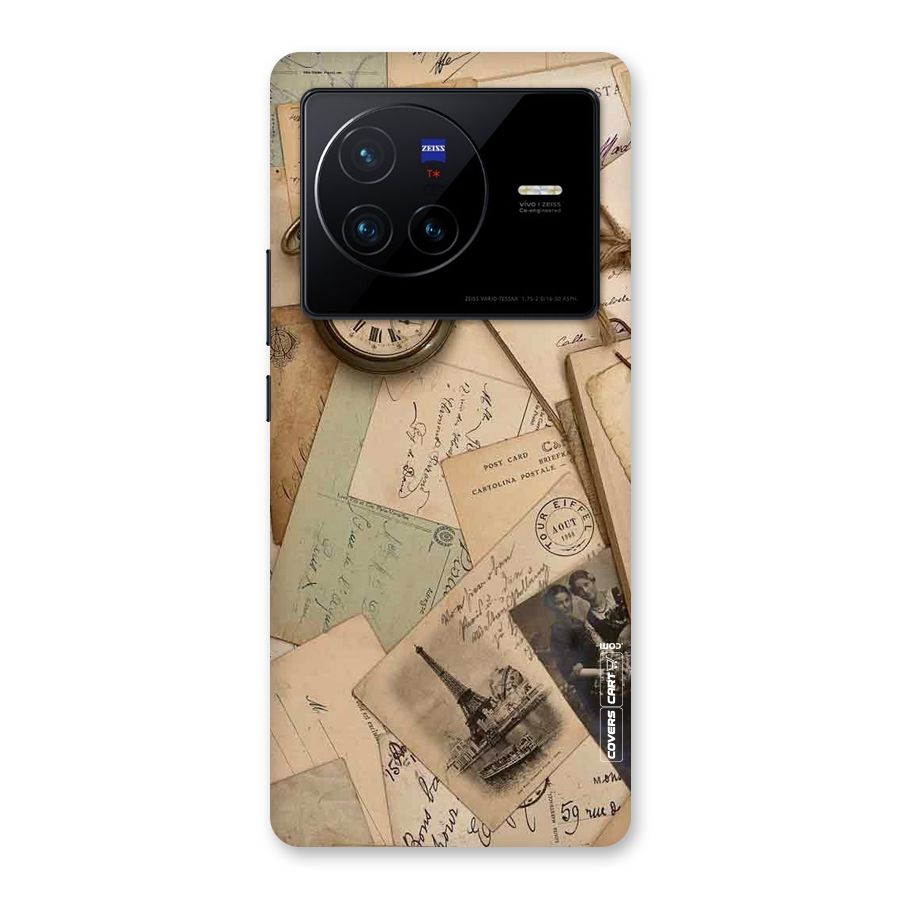 Vintage Postcards Back Case for Vivo X80