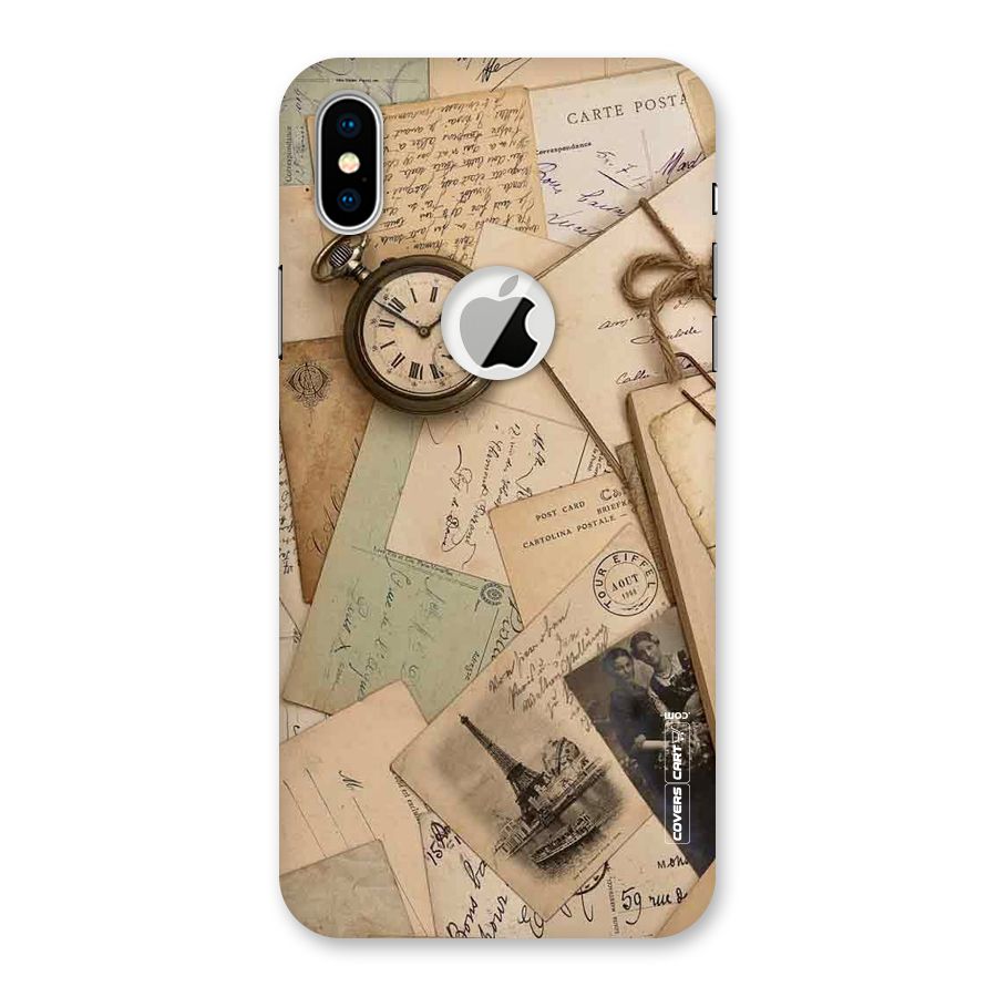 Vintage Postcards Back Case for iPhone X Logo Cut