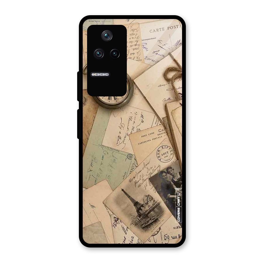 Vintage Postcards Glass Back Case for Poco F4 5G