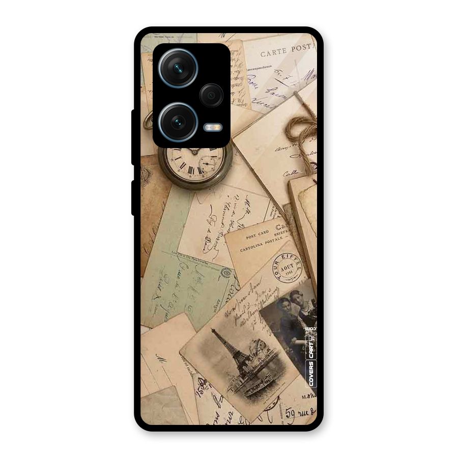 Vintage Postcards Glass Back Case for Redmi Note 12 Pro Plus 5G