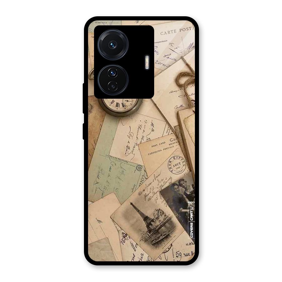 Vintage Postcards Glass Back Case for Vivo iQOO Z6 Pro