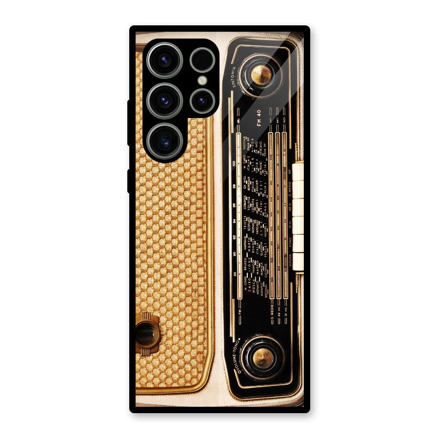 Vintage Radio Glass Back Case for Galaxy S23 Ultra