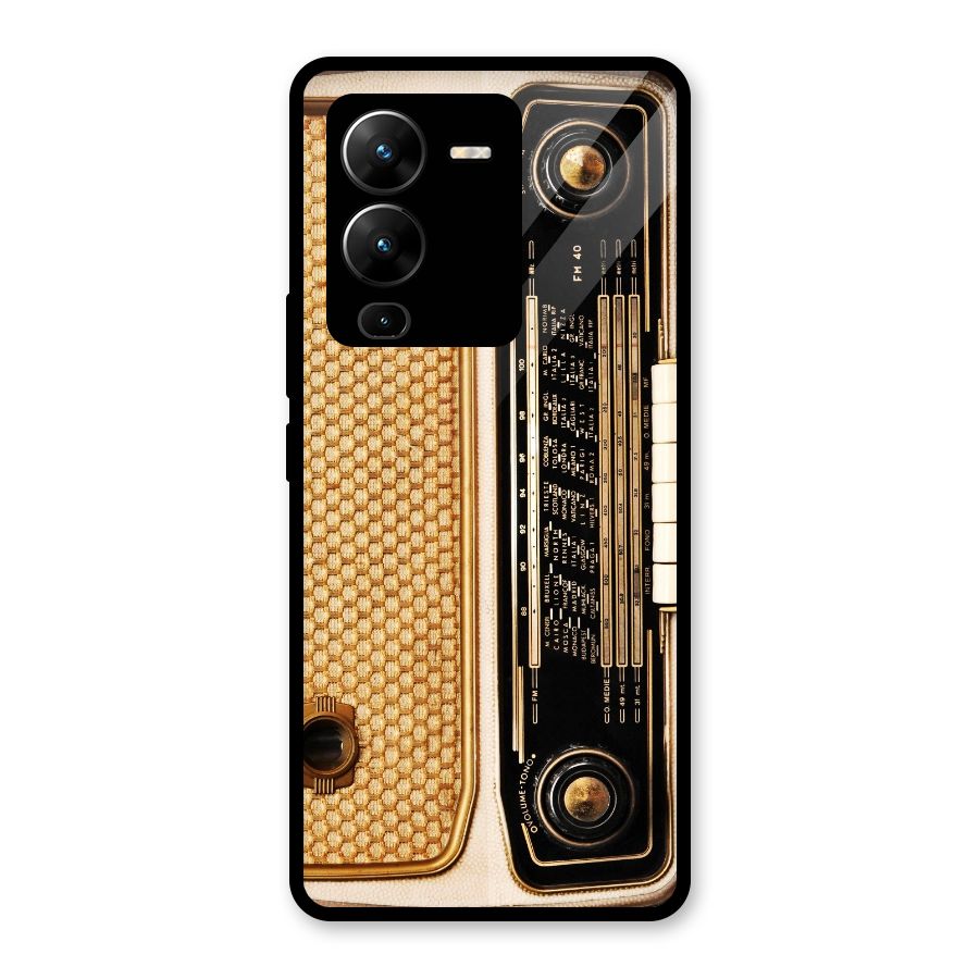 Vintage Radio Glass Back Case for Vivo V25 Pro