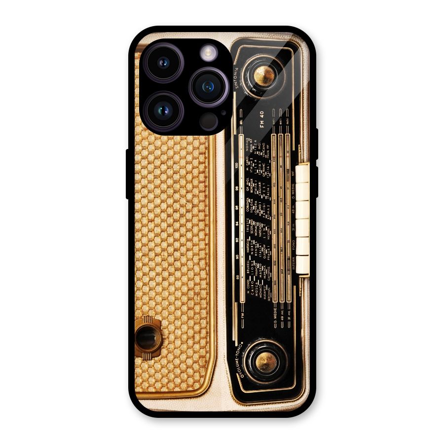 Vintage Radio Glass Back Case for iPhone 14 Pro Max