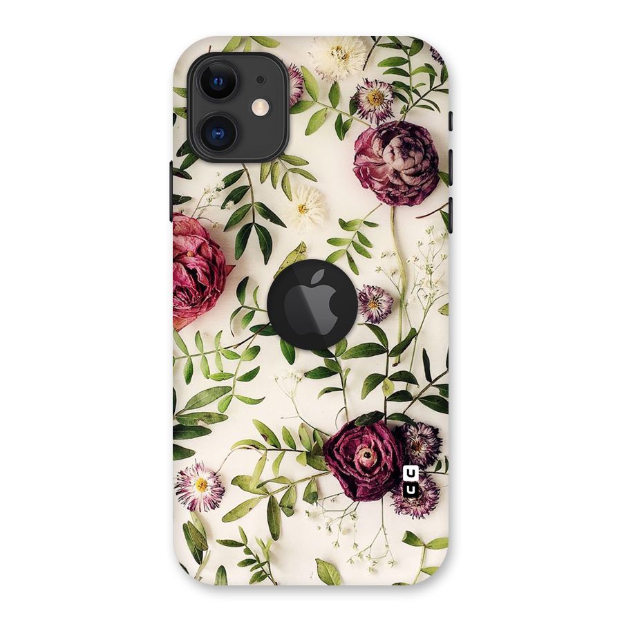 Vintage Rust Floral Back Case for iPhone 11 Logo Cut