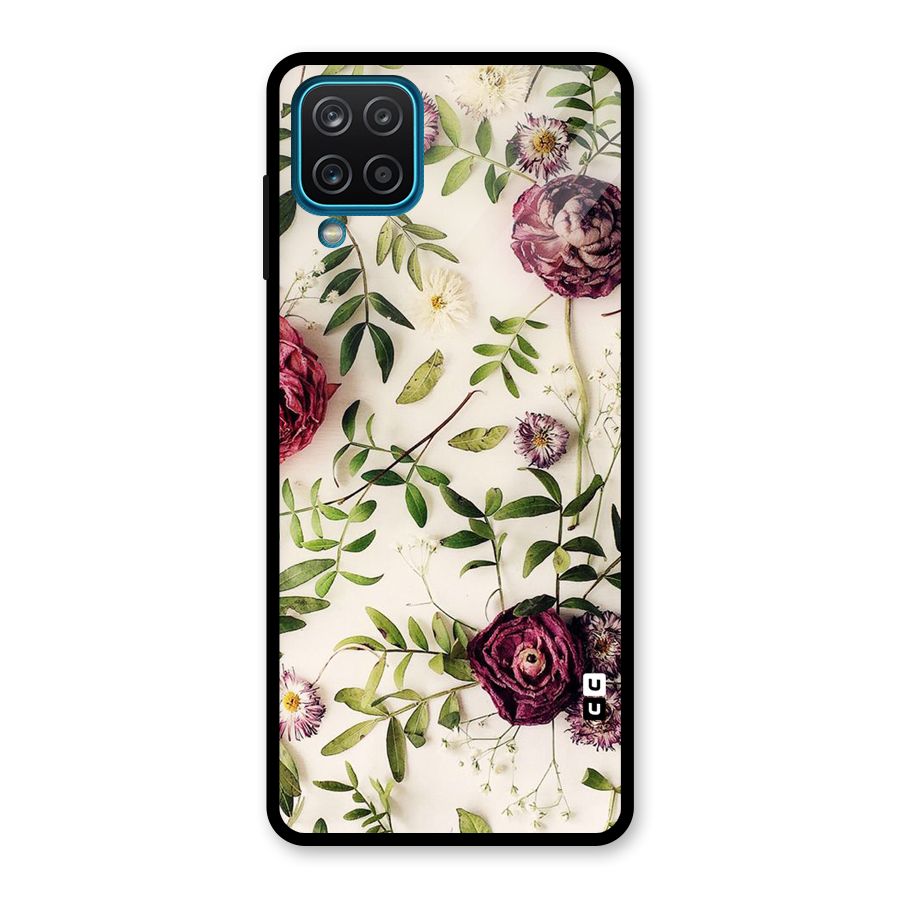 Vintage Rust Floral Glass Back Case for Galaxy A12