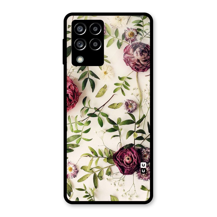 Vintage Rust Floral Glass Back Case for Galaxy M53 5G