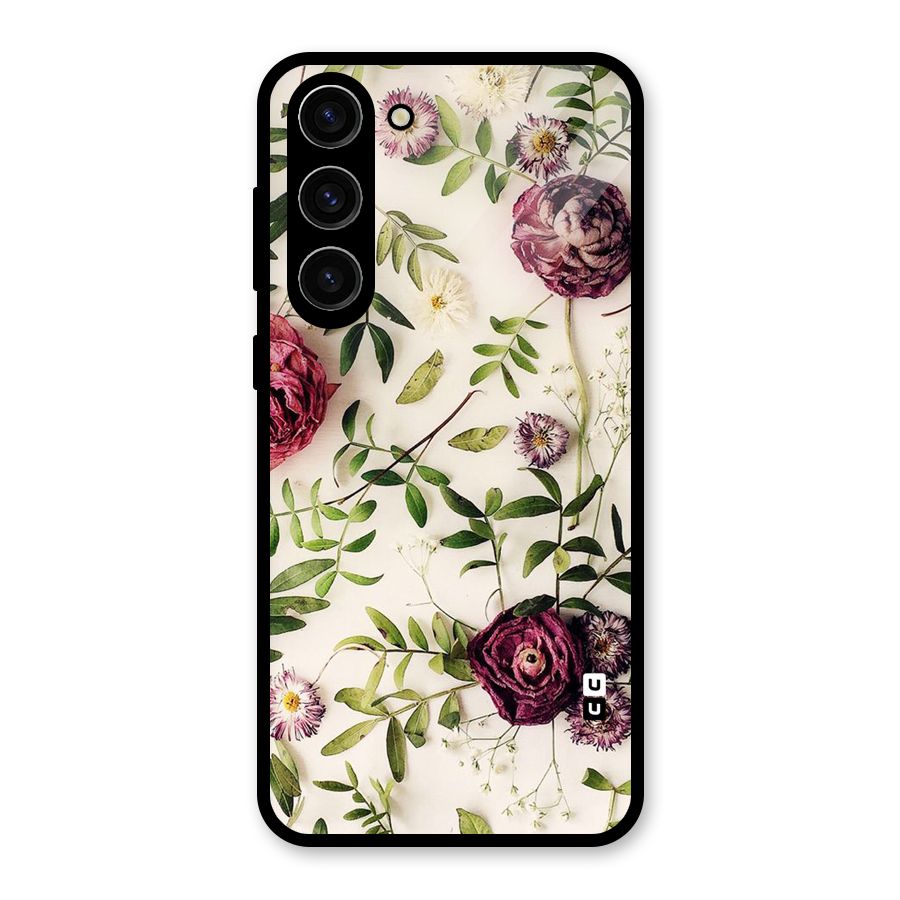 Vintage Rust Floral Glass Back Case for Galaxy S23 Plus