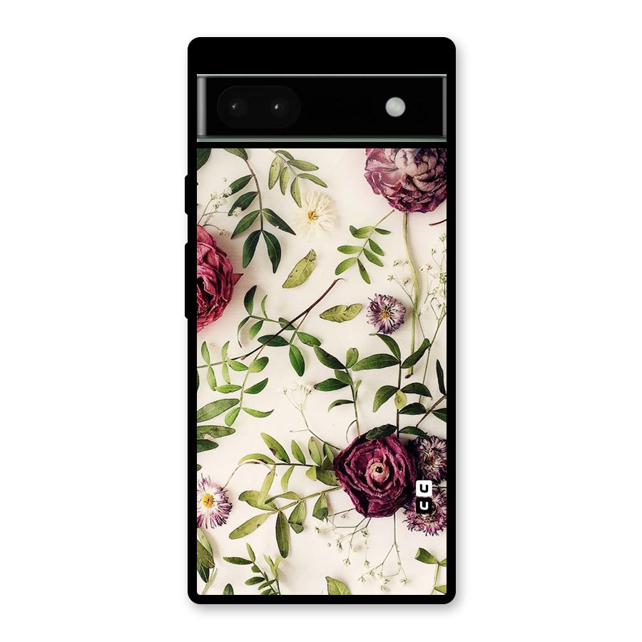 Vintage Rust Floral Glass Back Case for Google Pixel 6a