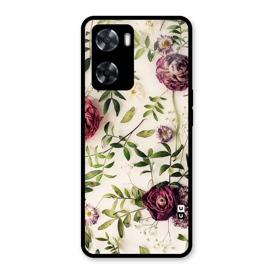 Vintage Rust Floral Glass Back Case for Oppo A57 2022