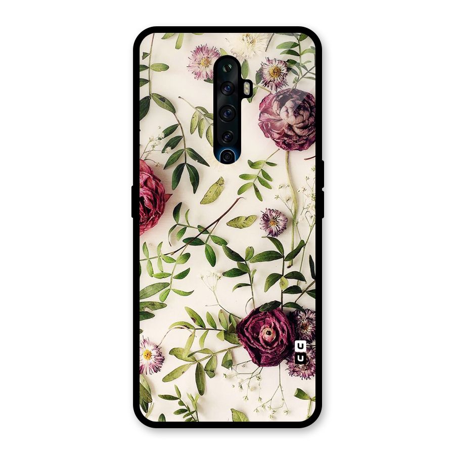 Vintage Rust Floral Glass Back Case for Oppo Reno2 Z