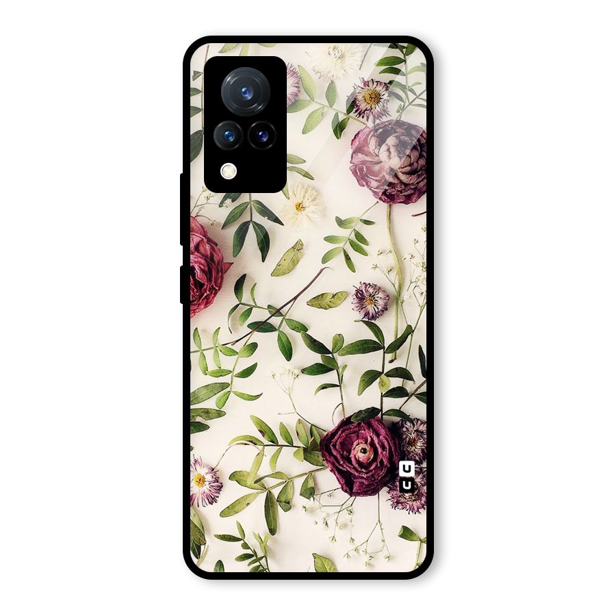 Vintage Rust Floral Glass Back Case for Vivo V21 5G