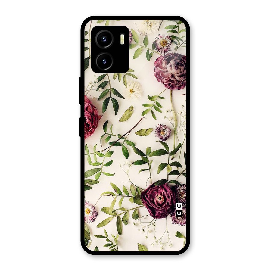 Vintage Rust Floral Glass Back Case for Vivo Y15s