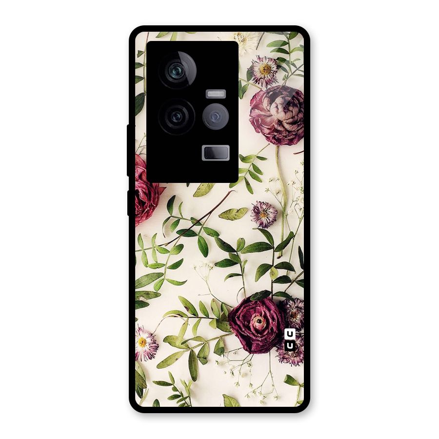 Vintage Rust Floral Glass Back Case for Vivo iQOO 11 5G