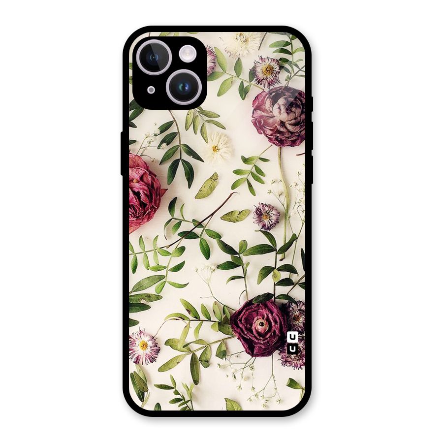 Vintage Rust Floral Glass Back Case for iPhone 14 Plus