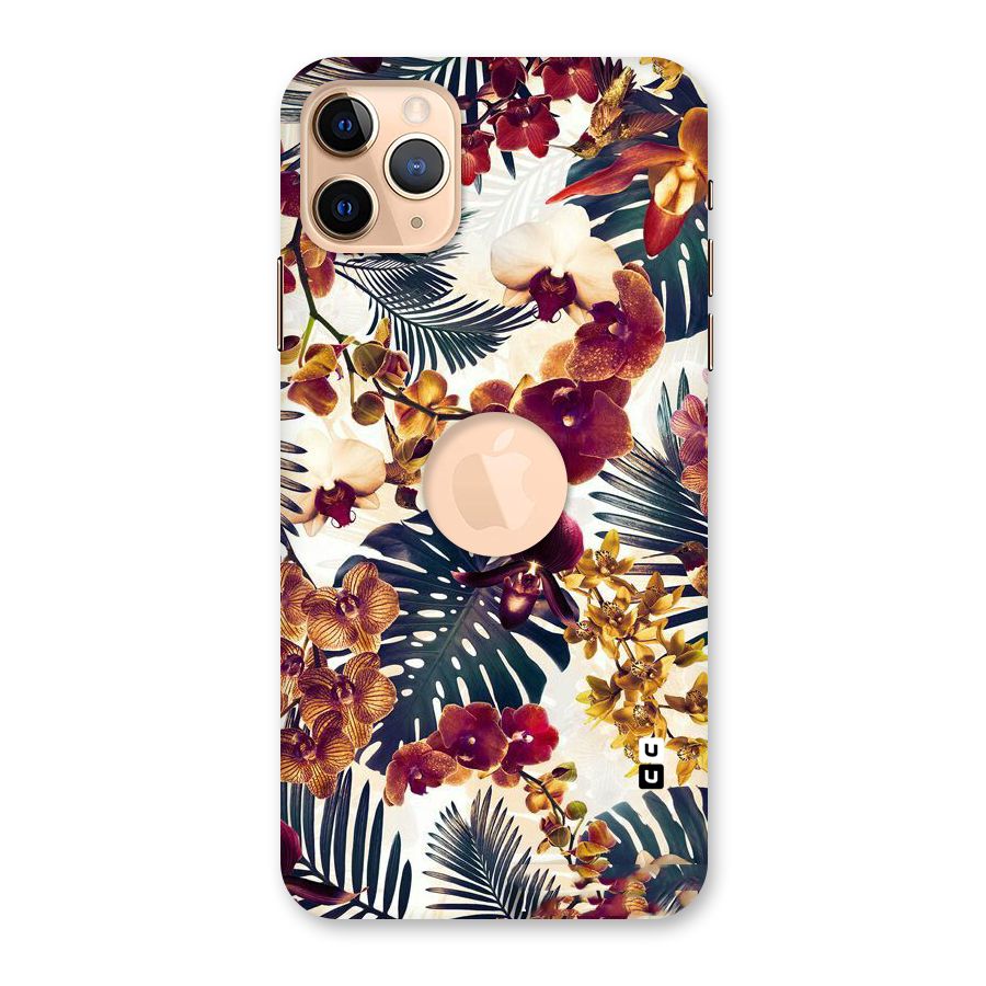 Vintage Rustic Flowers Back Case for iPhone 11 Pro Max Logo Cut