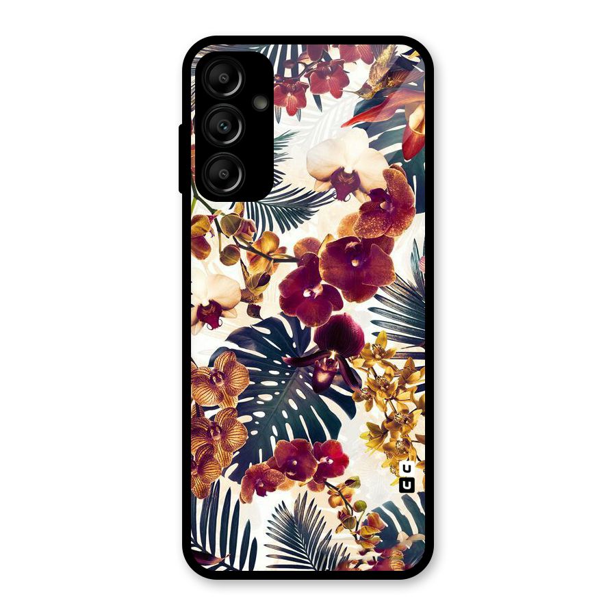 Vintage Rustic Flowers Glass Back Case for Galaxy A14 5G