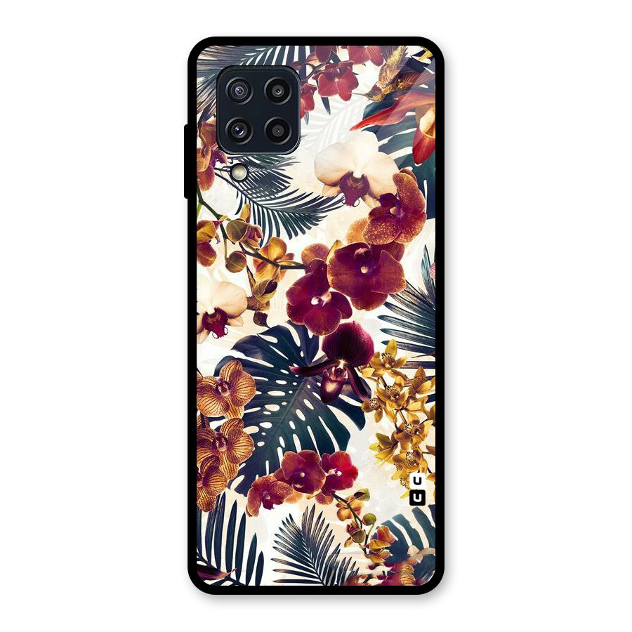 Vintage Rustic Flowers Glass Back Case for Galaxy M32