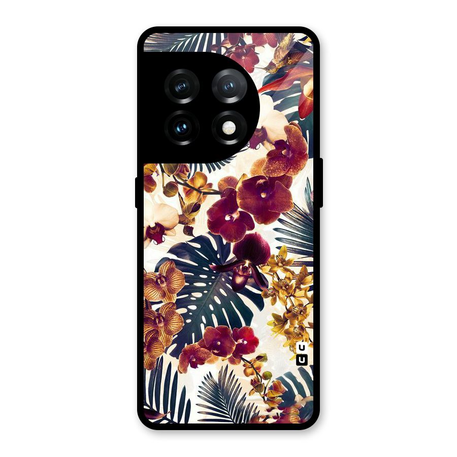 Vintage Rustic Flowers Glass Back Case for OnePlus 11