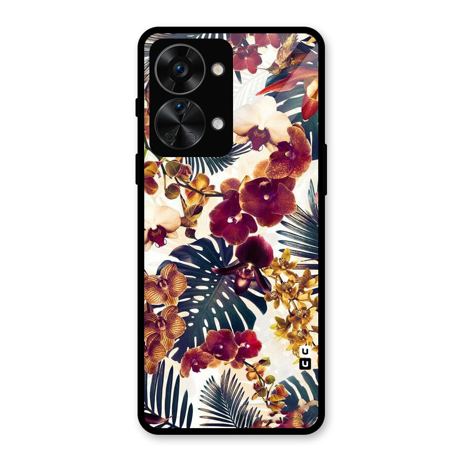 Vintage Rustic Flowers Glass Back Case for OnePlus Nord 2T