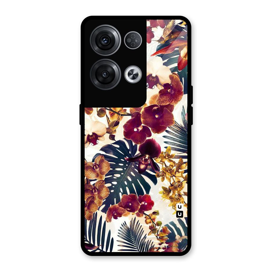 Vintage Rustic Flowers Glass Back Case for Oppo Reno8 Pro 5G