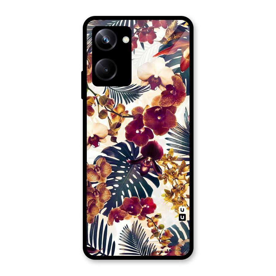 Vintage Rustic Flowers Glass Back Case for Realme 10 Pro