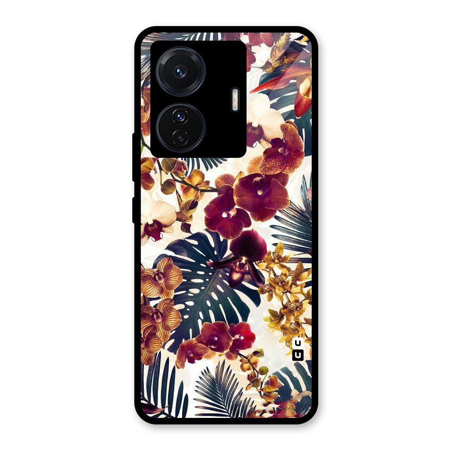 Vintage Rustic Flowers Glass Back Case for Vivo T1 Pro