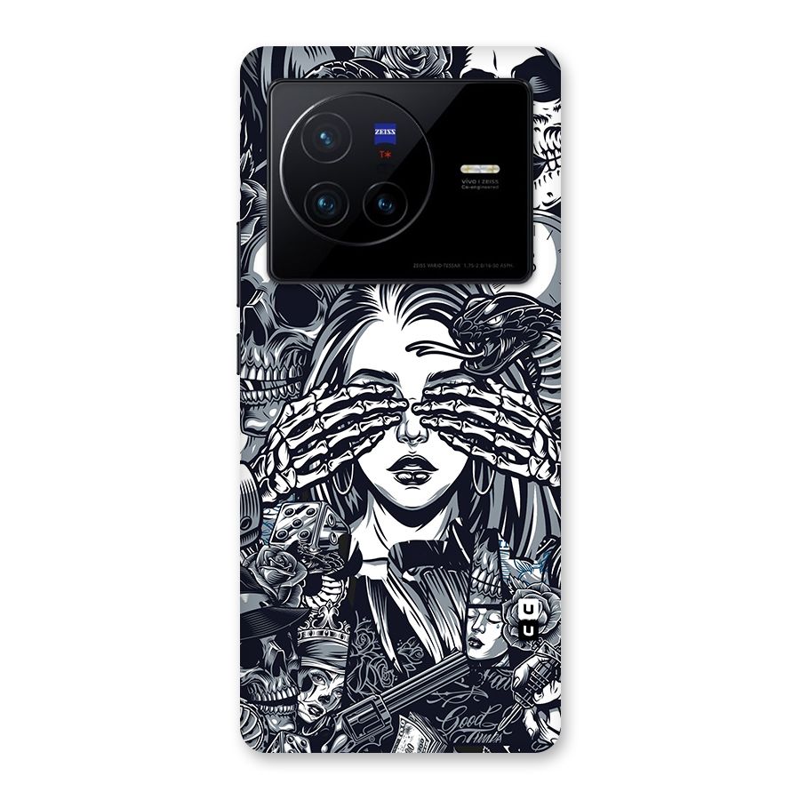 Vintage Skulls and Girl Style Back Case for Vivo X80