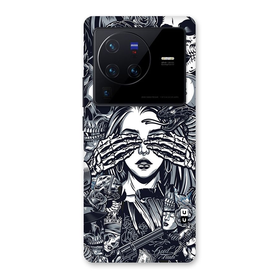 Vintage Skulls and Girl Style Back Case for Vivo X80 Pro