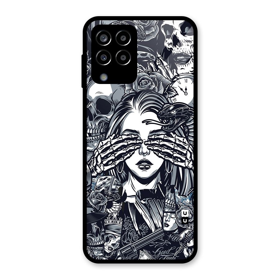 Vintage Skulls and Girl Style Glass Back Case for Galaxy M33