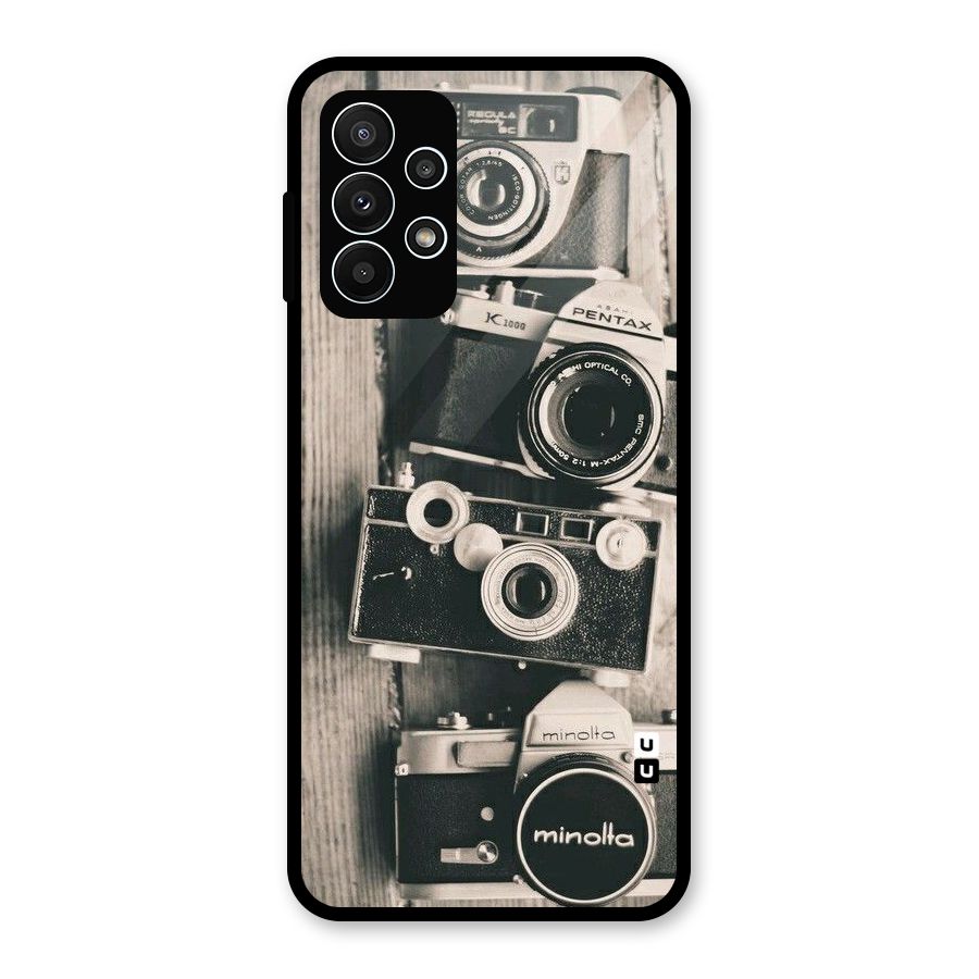 Vintage Style Shutter Glass Back Case for Galaxy A23