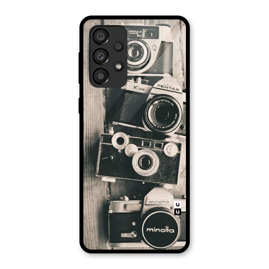 Vintage Style Shutter Glass Back Case for Galaxy A33 5G