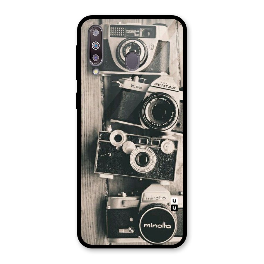 Vintage Style Shutter Glass Back Case for Galaxy M30