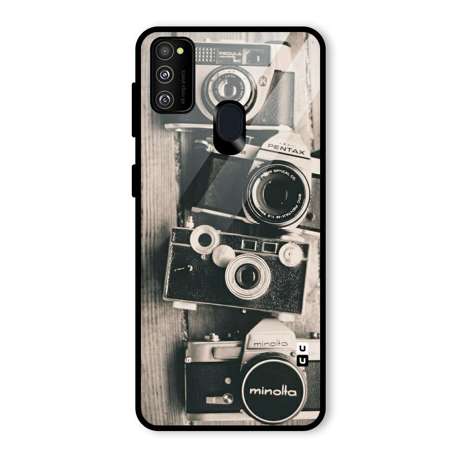 Vintage Style Shutter Glass Back Case for Galaxy M30s