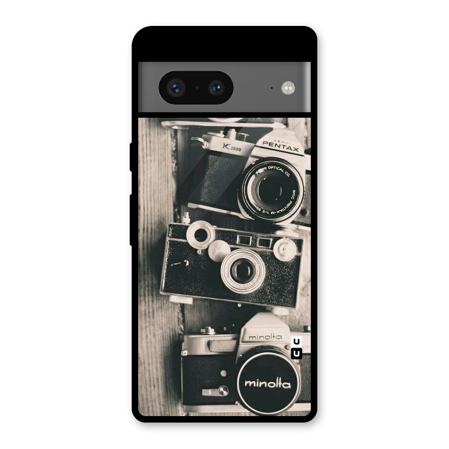 Vintage Style Shutter Glass Back Case for Google Pixel 7