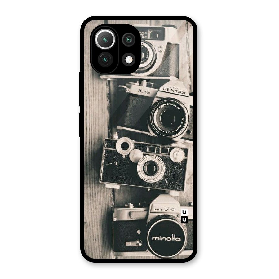 Vintage Style Shutter Glass Back Case for Mi 11 Lite NE 5G