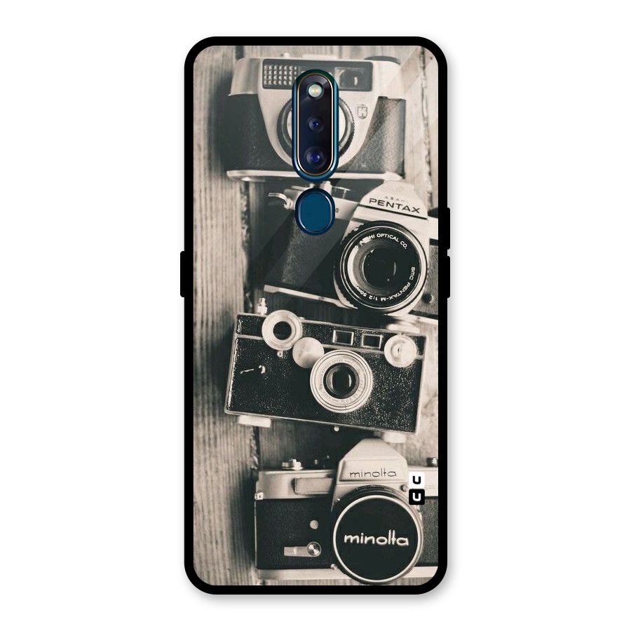 Vintage Style Shutter Glass Back Case for Oppo F11 Pro