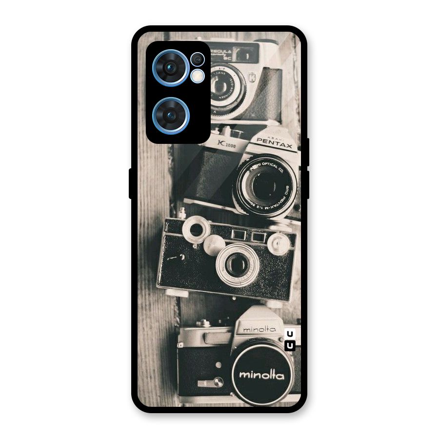 Vintage Style Shutter Glass Back Case for Oppo Reno7 5G