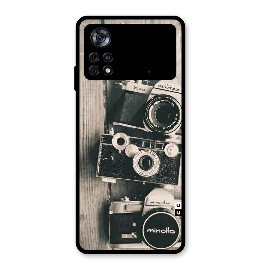 Vintage Style Shutter Glass Back Case for Poco X4 Pro 5G