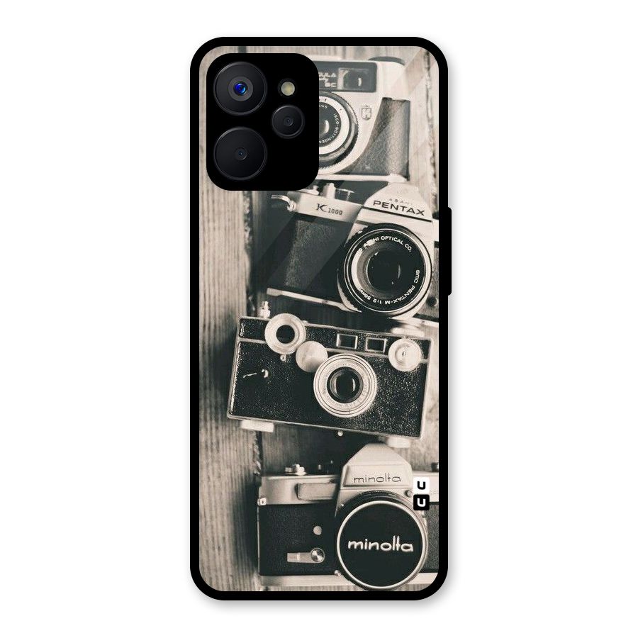 Vintage Style Shutter Glass Back Case for Realme 9i 5G